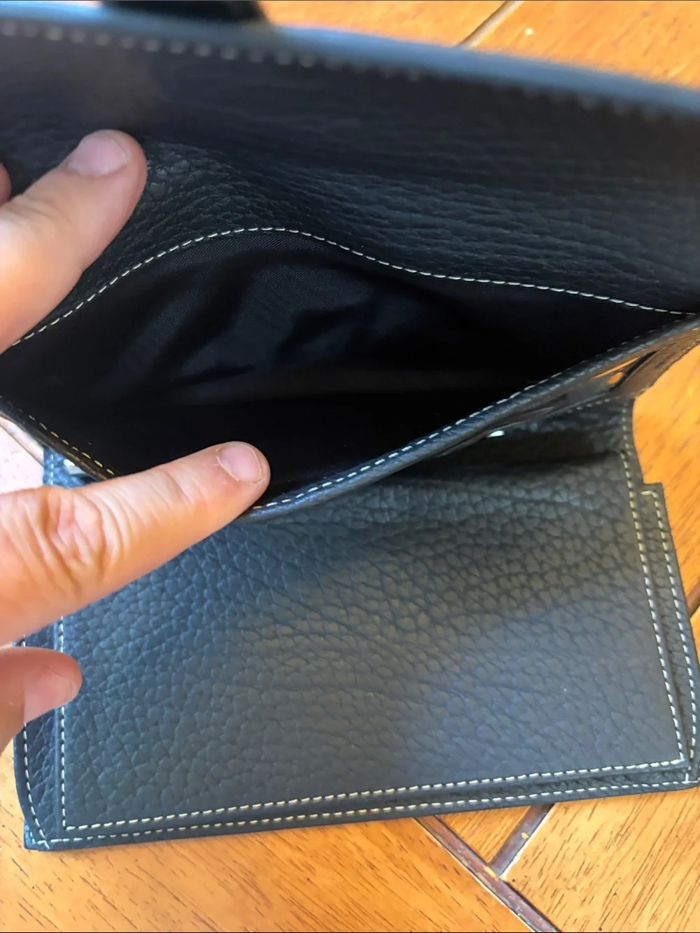 Dooney & Bourke Black Pebble Leather Snap Wallet